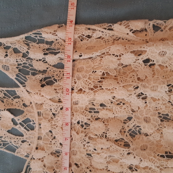 Knit Crochet Floral Lagen Look Boho Top Approx. Size Med - Picture 6 of 6